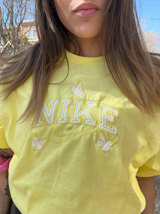 T-shirt large jaune citron Butterfly