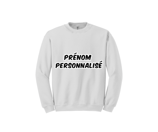 Crewneck blanc enfant – Prénom personnalisé