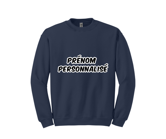 Crewneck bleu marin enfant – Prénom personnalisé