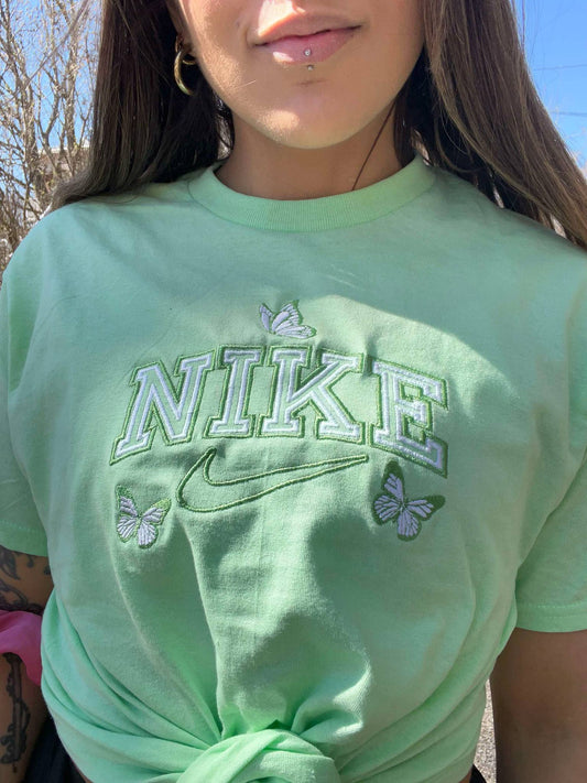 T-shirt medium vert menthe butterfly